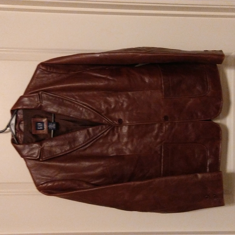 Gap Brown Leather Blazer, Size S